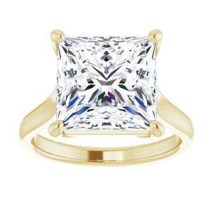 14K Yellow 10 mm Square Solitaire Engagement Ring Mounting