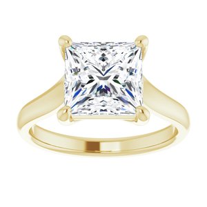 14K Yellow 8 mm Square Solitaire Engagement Ring Mounting