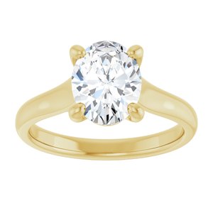 14K Yellow 9x7 mm Oval Solitaire Engagement Ring Mounting
