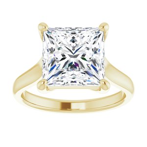 14K Yellow 9 mm Square Solitaire Engagement Ring Mounting