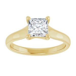 14K Yellow 5.5 mm Square Solitaire Engagement Ring Mounting