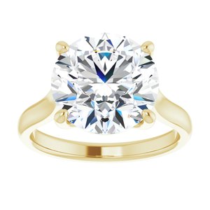 14K Yellow 11 mm Round Solitaire Engagement Ring Mounting