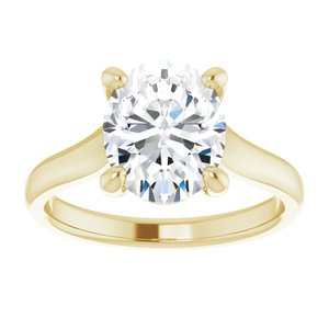 14K Yellow 10x8 mm Oval Solitaire Engagement Ring Mounting