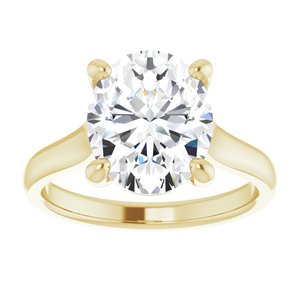 14K Yellow 11x9 mm Oval Solitaire Engagement Ring Mounting