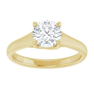 14K Yellow 6.5 mm Round Solitaire Engagement Ring Mounting