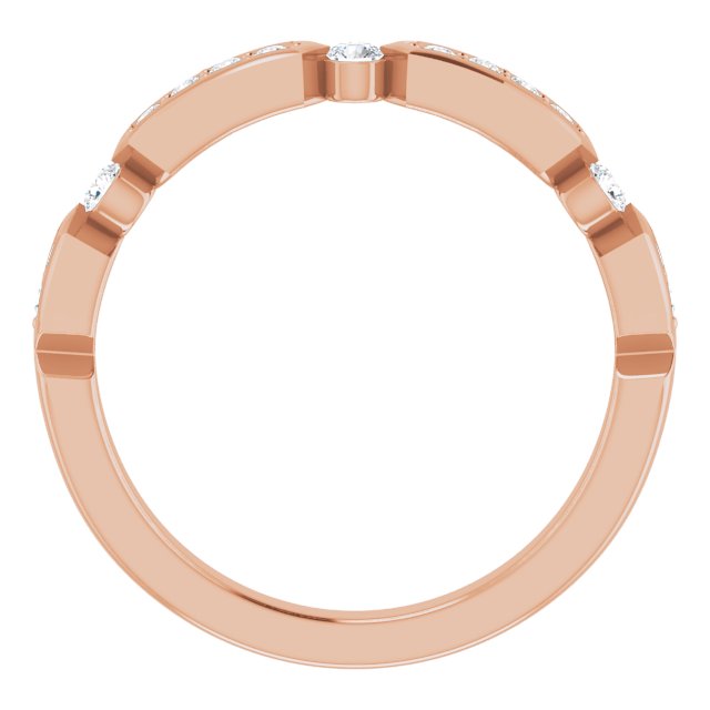 Side View of  Deco Diamond Band in Rose Gold