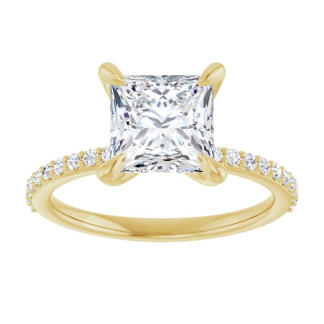 14K Yellow 7 mm Square Engagement Ring Mounting