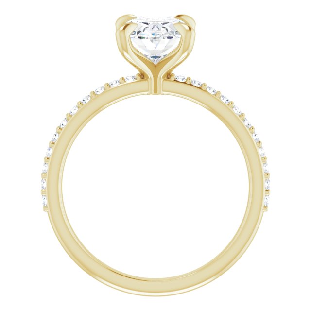 14K Yellow 9x7 mm Oval Engagement Ring Mounting