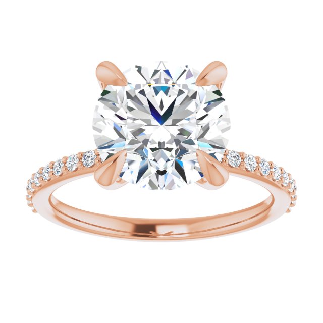 14K Rose 9.4 mm Round Engagement Ring Mounting