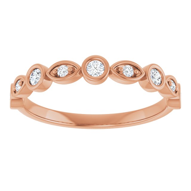 14K rose gold Round Swing Diamond Band