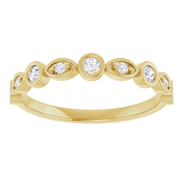 14K yellow gold Round Swing Diamond Band