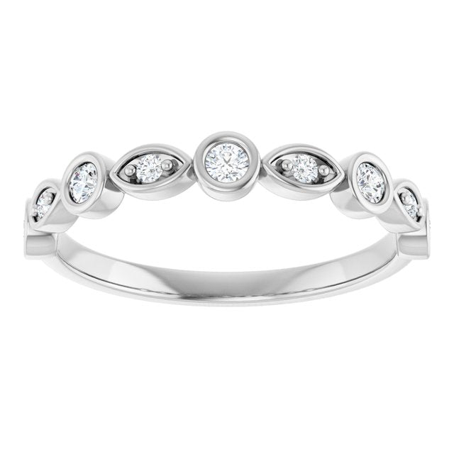 14K white gold Round Swing Diamond Band