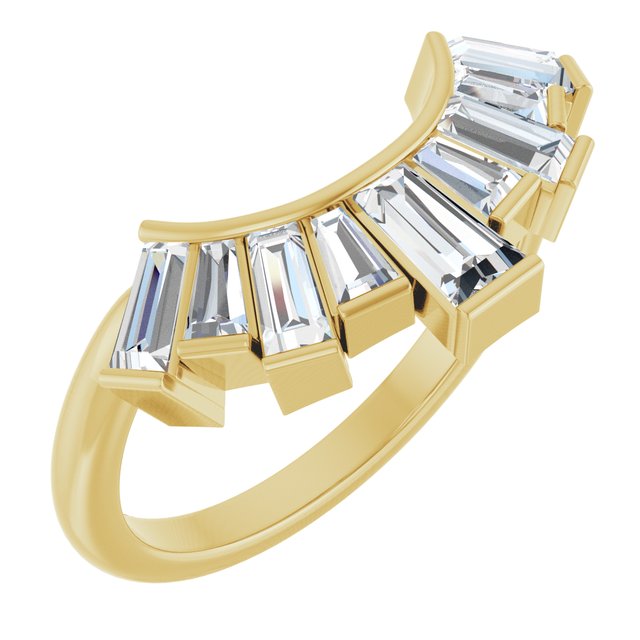 14K yellow gold Diamond (Nat) Diamond Flutter Band