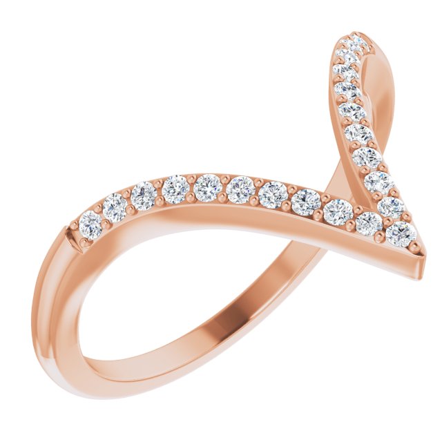 14K rose gold Diamond Chevron Ring