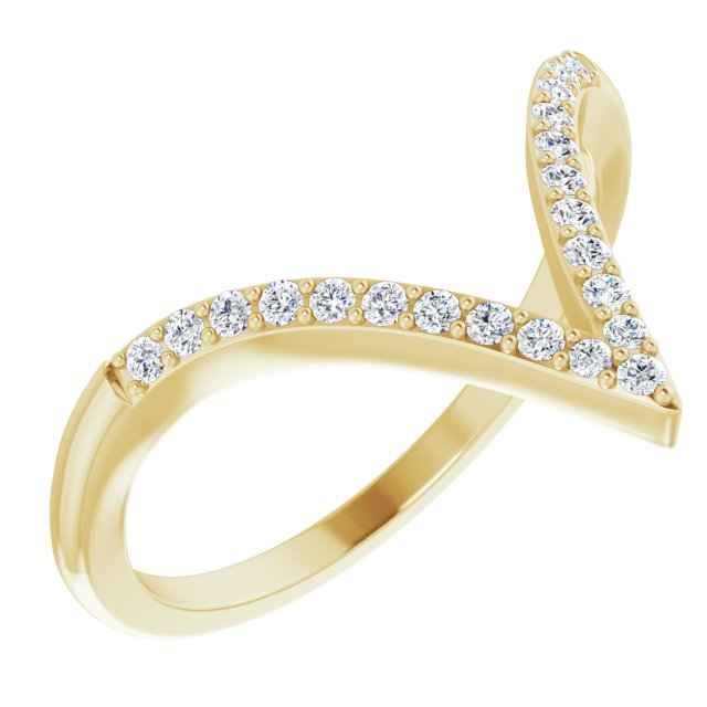 14K yellow gold Diamond Chevron Ring