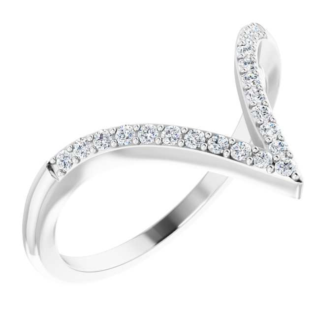 14K white gold Diamond Chevron Ring
