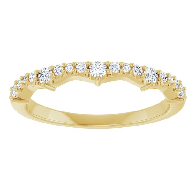 Yellow Gold Scalloped Diamond Band