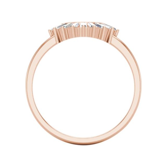 Side View of a Baguette Diamond Contour Ring in Rose Gold