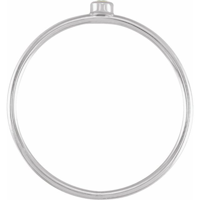 14K White .03 CT Natural Diamond Stackable Ring Size 7