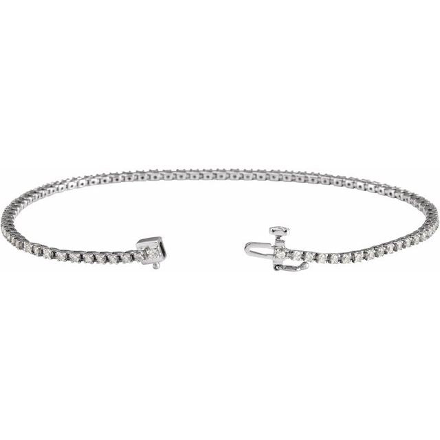 14K White 1 CTW Lab-Grown Diamond Line 7 1/4" Bracelet