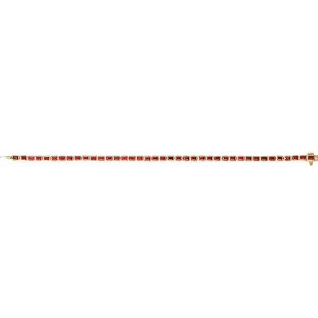 8.5 carat ruby tennis bracelet 14K gold