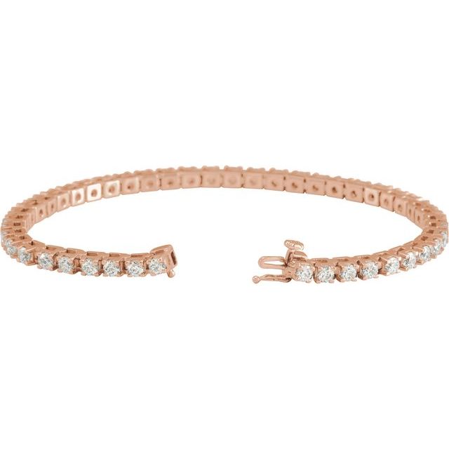 14K Rose 5 CTW Lab-Grown Diamond Line 7 1/4" Bracelet