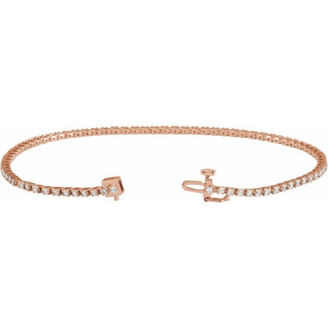 14K Rose 1 CTW Lab-Grown Diamond Line 7 1/4" Bracelet