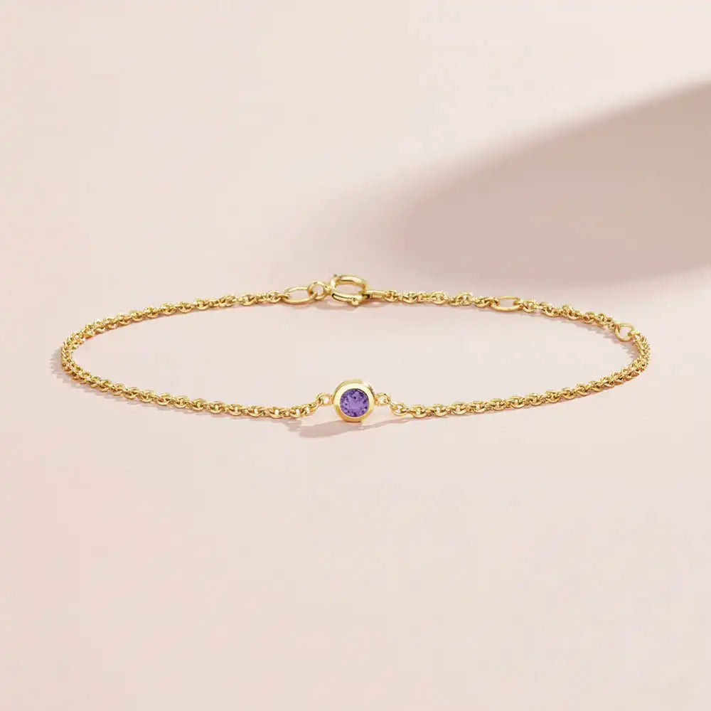 Yellow gold Amethyst Bracelet variant--14K-yellow-gold variant--Amethyst