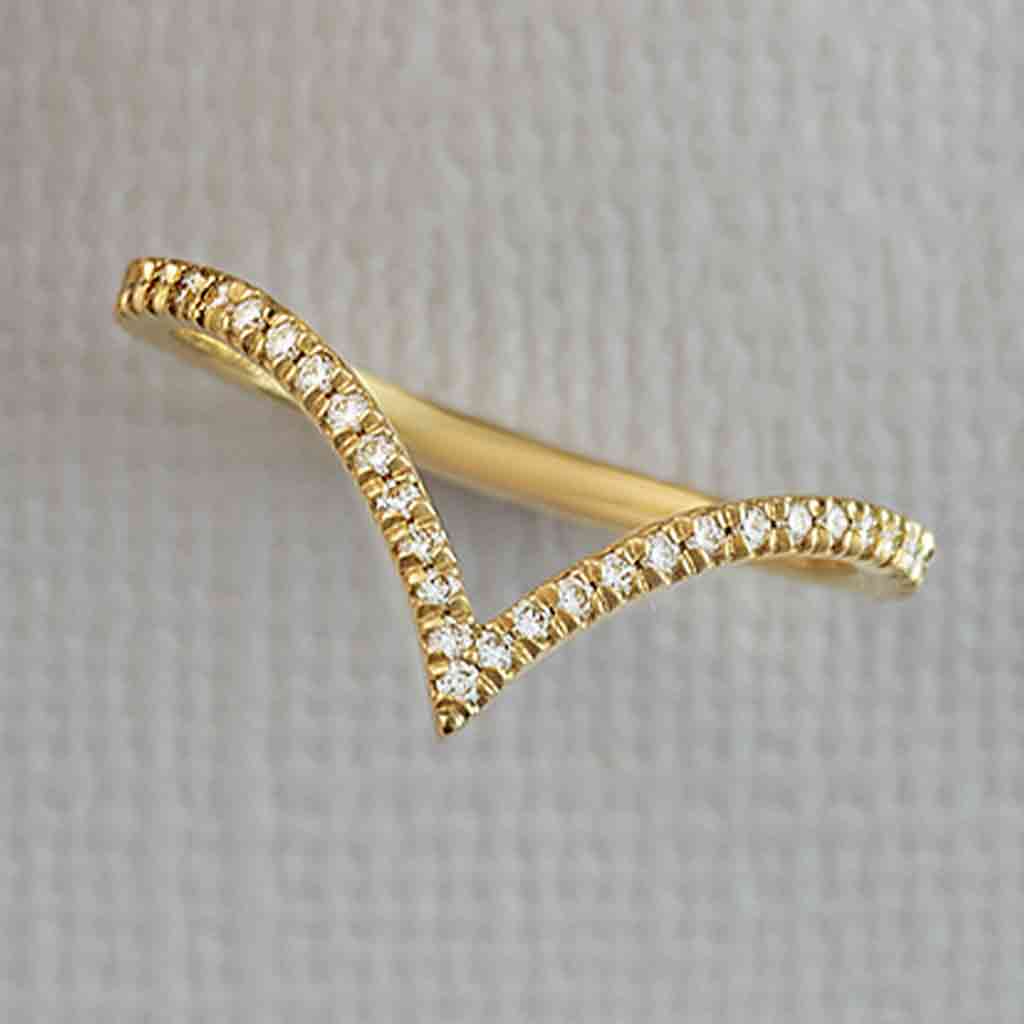 Deep V Diamond Ring