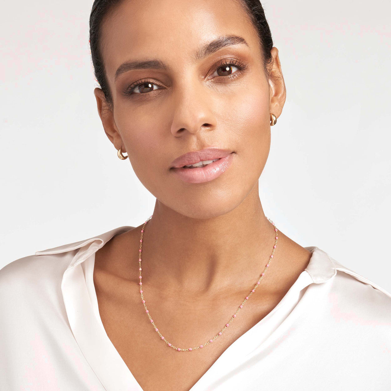 Enamel Bead Chain Necklace Fun Beaded Colorful Chain