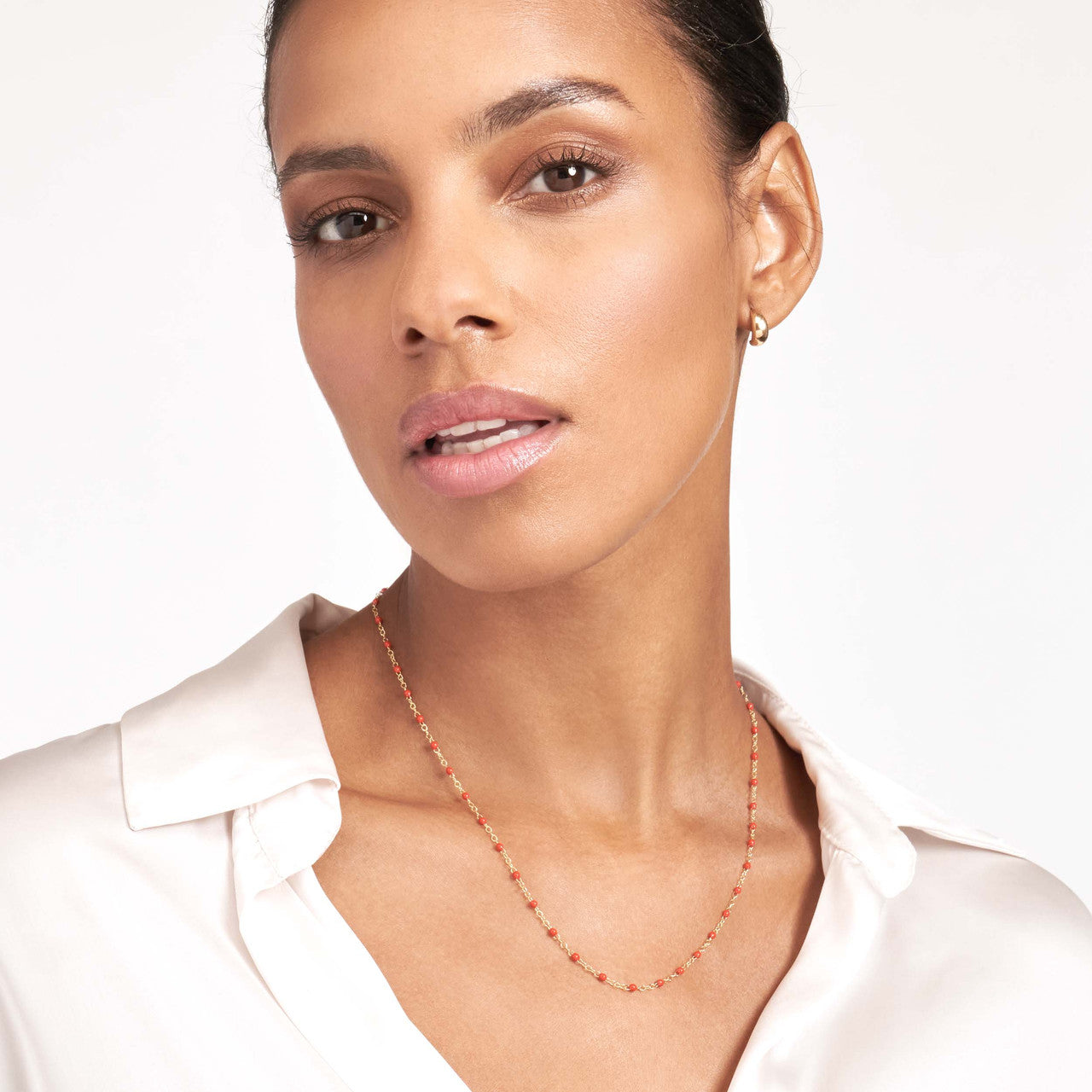 Enamel Bead Chain Necklace Fun Beaded Colorful Chain