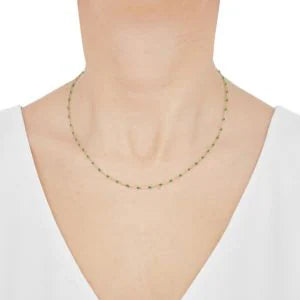 Enamel Bead Chain Necklace Fun Beaded Colorful Chain