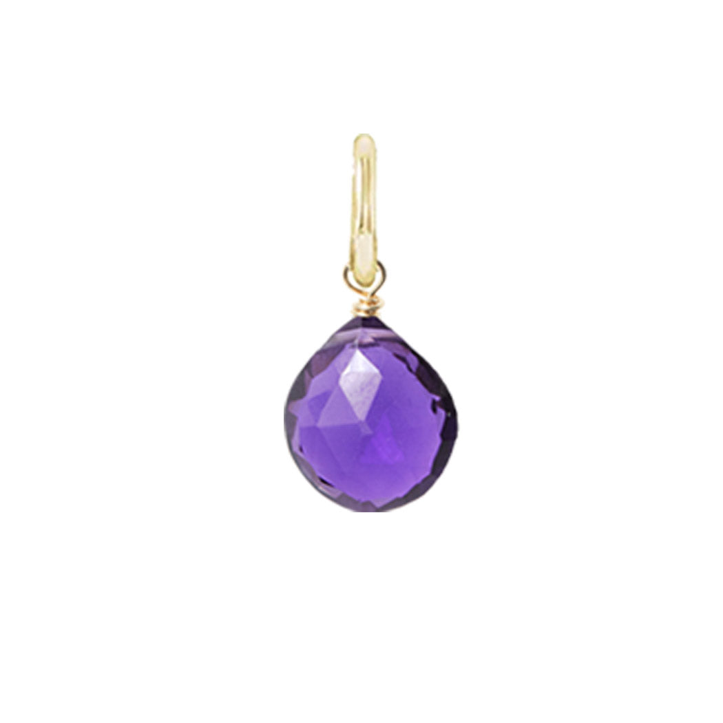 Gift-ready Small Gold-fill Amethyst briolette charm USA
