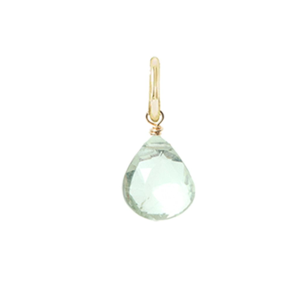 Gift-ready Small Gold-fill Green Amethyst briolette charm USA