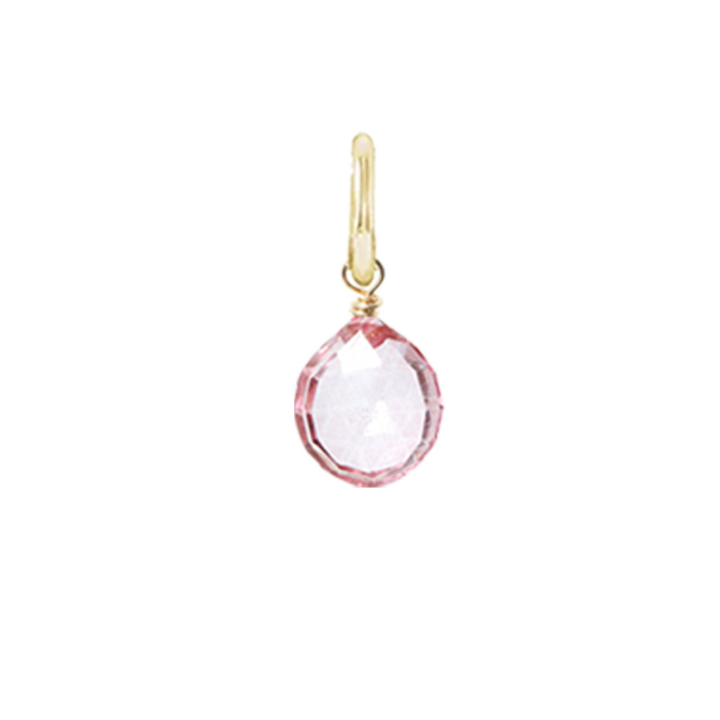 Gift-ready Small Gold-fill Pink Topaz briolette charm USA