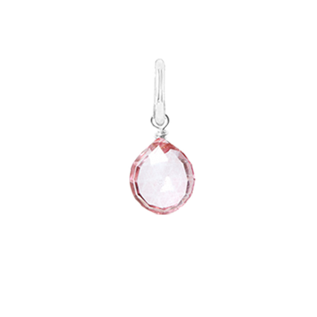Gift-ready Small Sterling silver Pink Topaz briolette charm USA