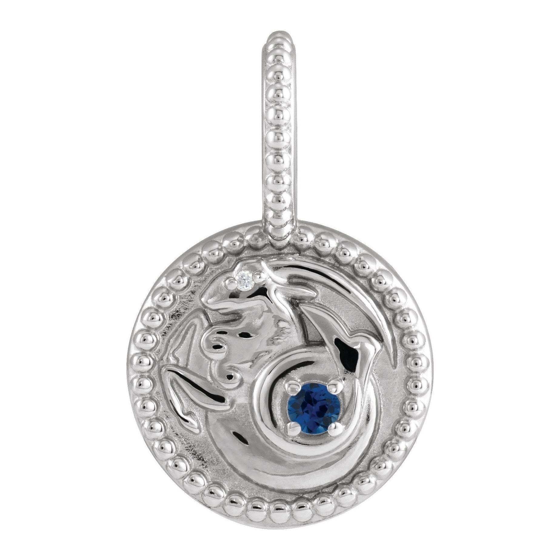 Capricorn astrology charm crafted in fine 14K white gold, perfect for layering.