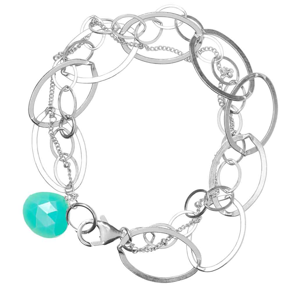 Sterling silver Chrysoprase bracelet, Sterling silver Chrysoprase gemstone bracelet, Sterling silver Chrysoprase birthstone bracelet