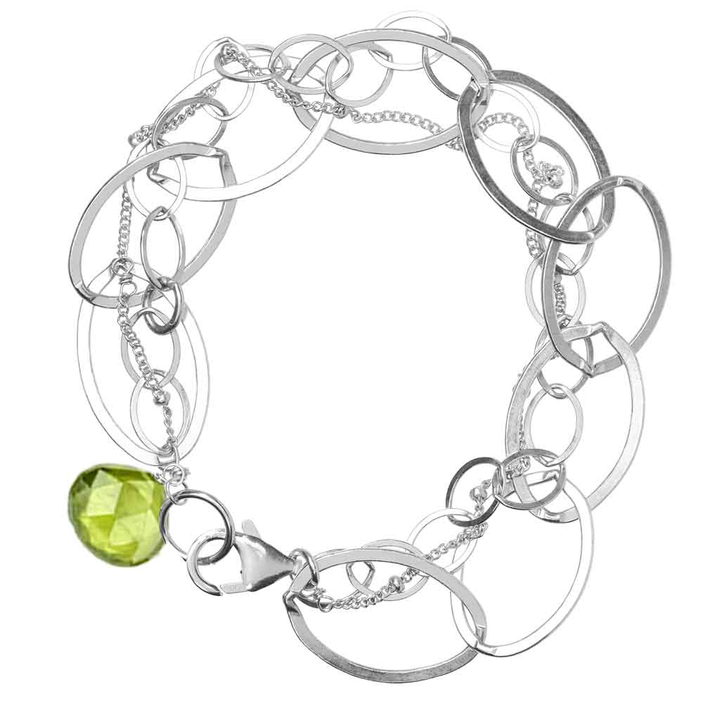 Sterling silver Peridot bracelet, Sterling silver Peridot gemstone bracelet, Sterling silver Peridot birthstone bracelet