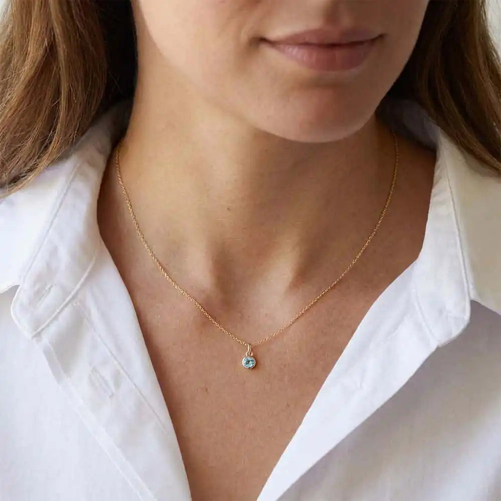 Zircon birthstone necklace, simple and elegant charm necklace to mark a special month