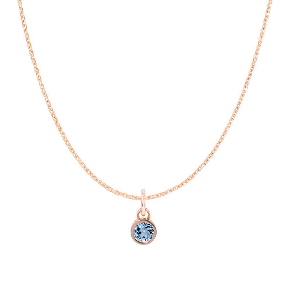 Aquamarine birthstone necklace,simple and elegant charm necklace to mark a special month