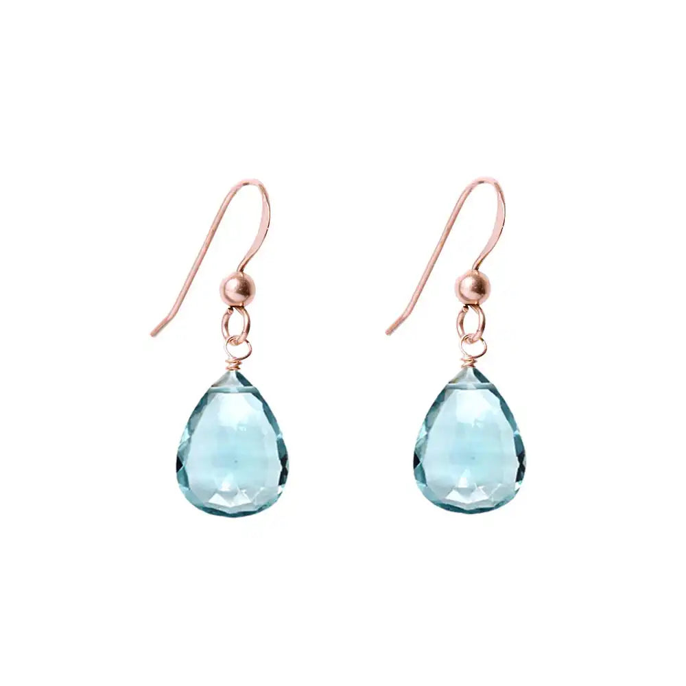 Rose Gold-fill Aquamarine earrings, Rose Gold-fill Aquamarine gemstone earrings, Rose Gold-fill Aquamarine birthstone earrings