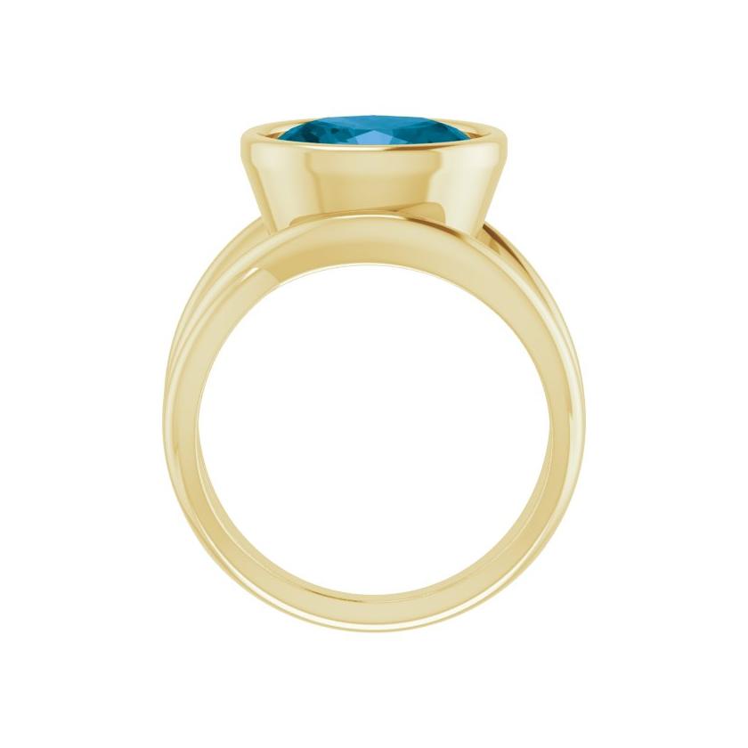 Recycled 10K gold London Blue Topaz statement ring