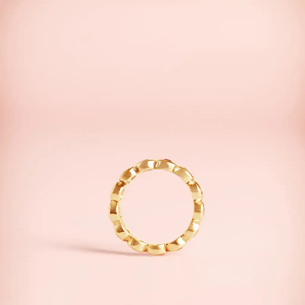 Handmade ruby eternity ring for stacking or gifting