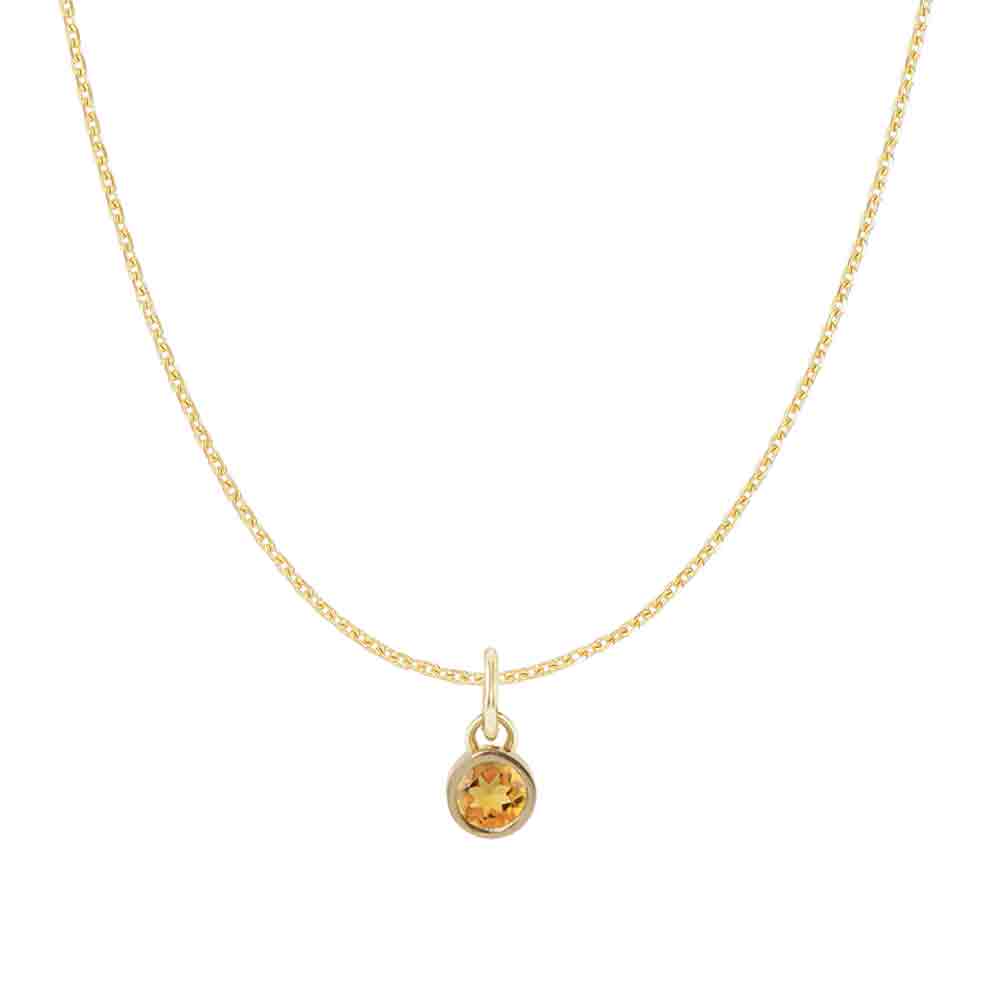 Citrine birthstone necklace, simple and elegant charm necklace to mark a special month