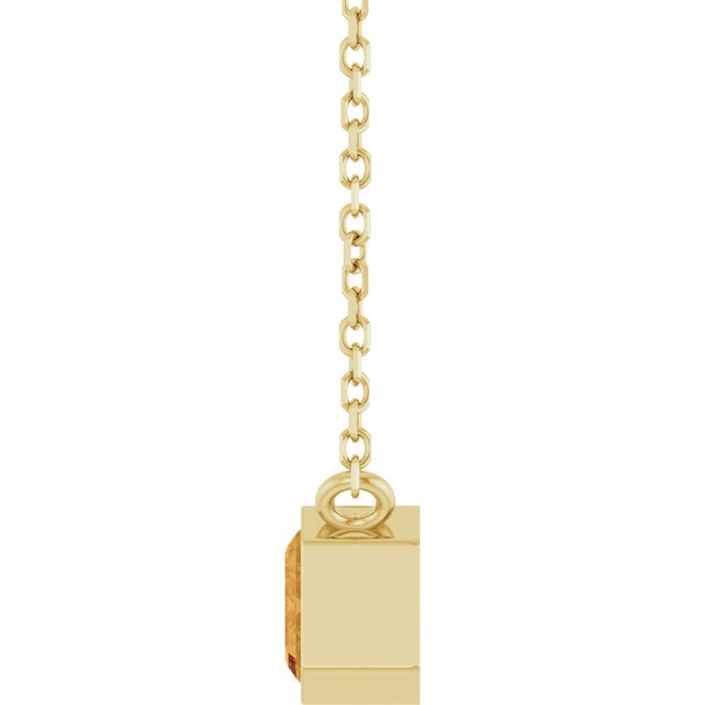 Side view Handmade citrine necklace crafted in recycled gold