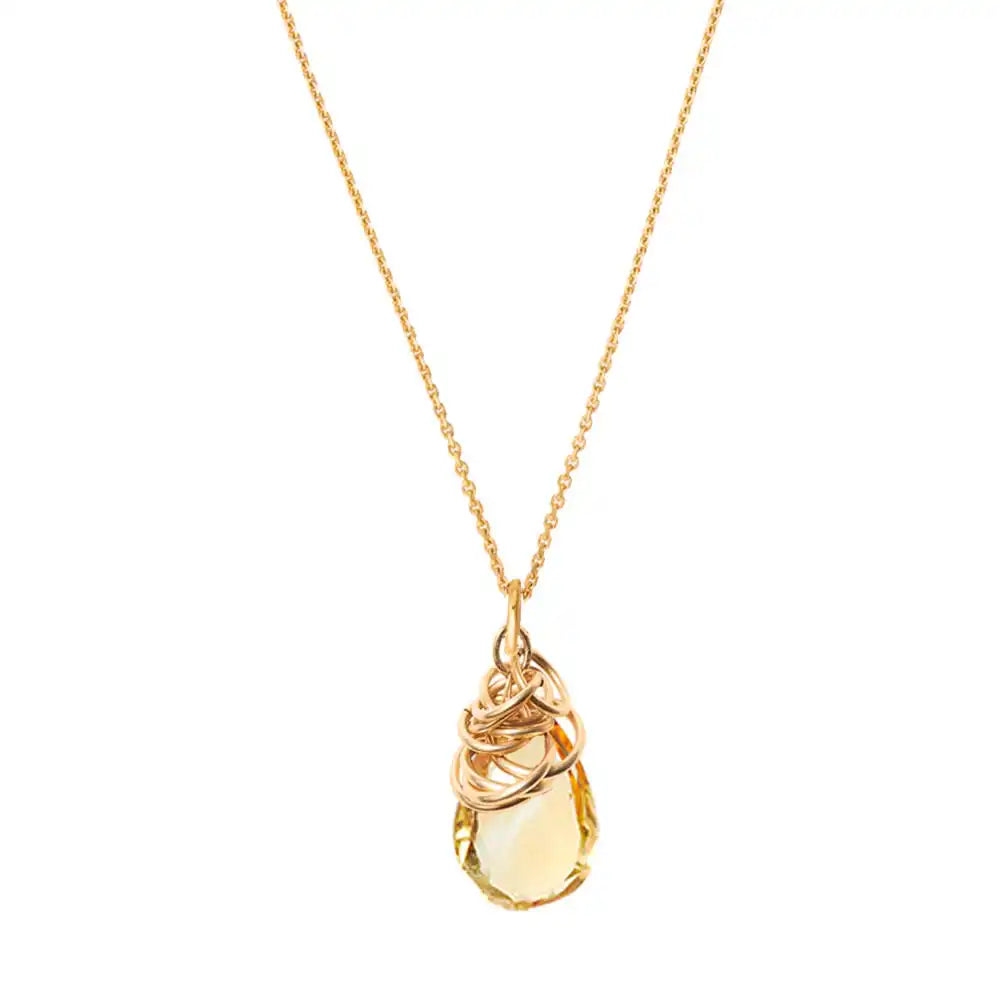 'Trista' Citrine Necklace - erin gallagher variant--Citrine variant--Gold-fill