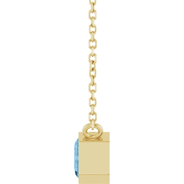 December birthstone necklace with east-west setting side view