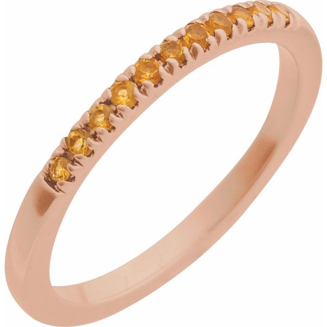 Delicate citrine ring in recycled 14K rose gold made for everyday wear