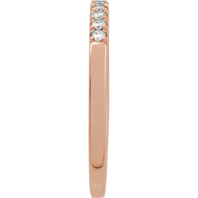 Rose gold diamond band with dainty design